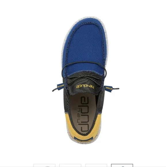 MICHIGAN WOLVERINE HEY DUDE WALLY SOX TRI FANS GOLD BLUE - FOOTWEAR MEN'S