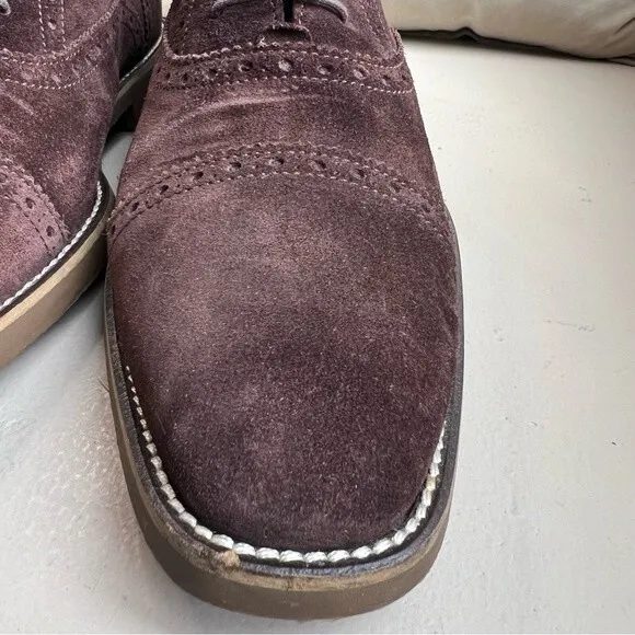 Mikekonos Brown Suede Lace Up Oxford Shoes Men’s Size 10.5 Preppy Dress Casual
