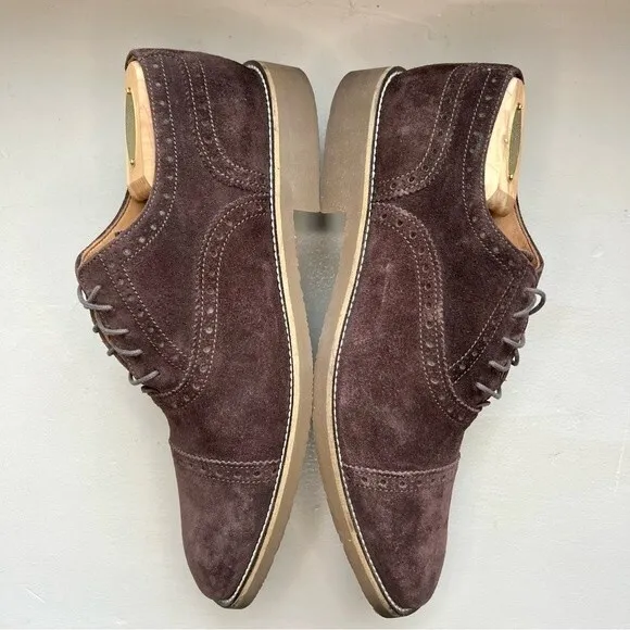 Mikekonos Brown Suede Lace Up Oxford Shoes Men’s Size 10.5 Preppy Dress Casual