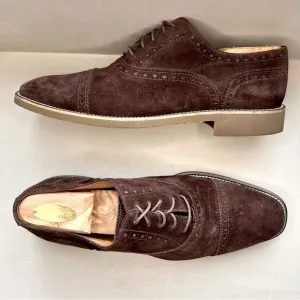 Mikekonos Brown Suede Lace Up Oxford Shoes Men’s Size 10.5 Preppy Dress Casual