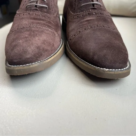 Mikekonos Brown Suede Lace Up Oxford Shoes Men’s Size 10.5 Preppy Dress Casual