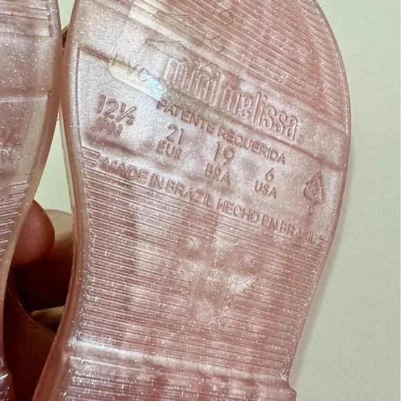 Mini Melissa Girls Pink Butterfly Sandals