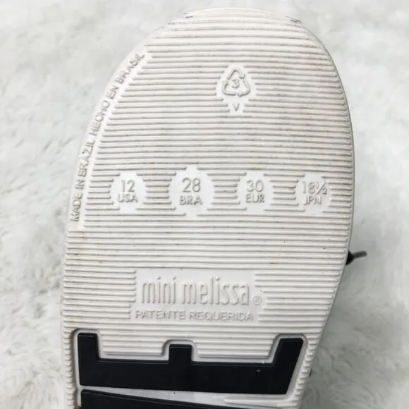 Mini Melissa Kids Unisex Black Perforated Sneakers Size 12 US