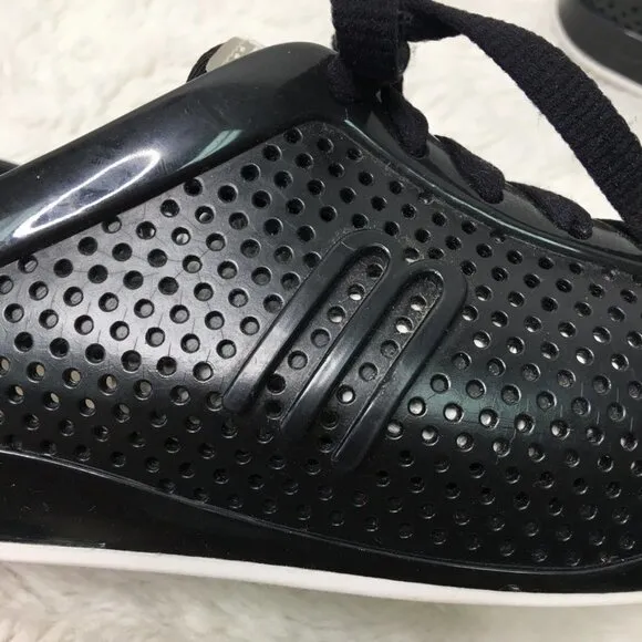 Mini Melissa Kids Unisex Black Perforated Sneakers Size 12 US