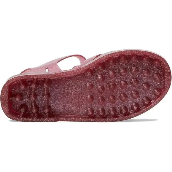 Mini Melissa Possession Shiny Sandals Kids US 2 Glitter Pink Cutout Ankle KHD158