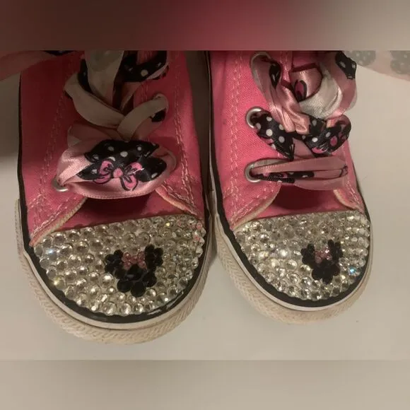 Mini Mouse Toddler Girls Bling Rhinestone Converse Sneakers