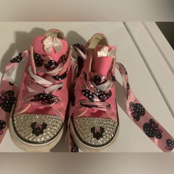 Mini Mouse Toddler Girls Bling Rhinestone Converse Sneakers
