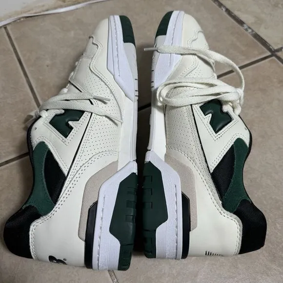 MINT New Balance 550 Men's 13 White Salt Pine Green Leather Sneakers BB550VTC