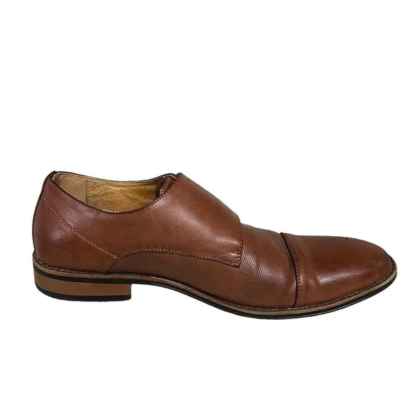 Miralto Double Monk Strap Dress Shoes - Mens Leather Cognac Size 12 Dress Shoes