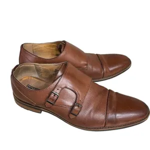 Miralto Double Monk Strap Dress Shoes - Mens Leather Cognac Size 12 Dress Shoes