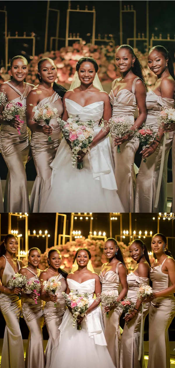 Mismatched Mermaid Floor-length Cheap Bridesmaid Dresses,SFWG00358
