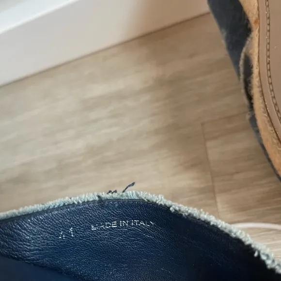 MIU  Miu Denim Espadrille Platform Sandals 41