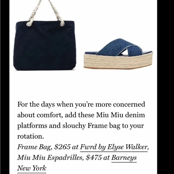 MIU  Miu Denim Espadrille Platform Sandals 41