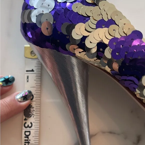 Miu Miu Sequin Peep-Toe Stiletto Heels