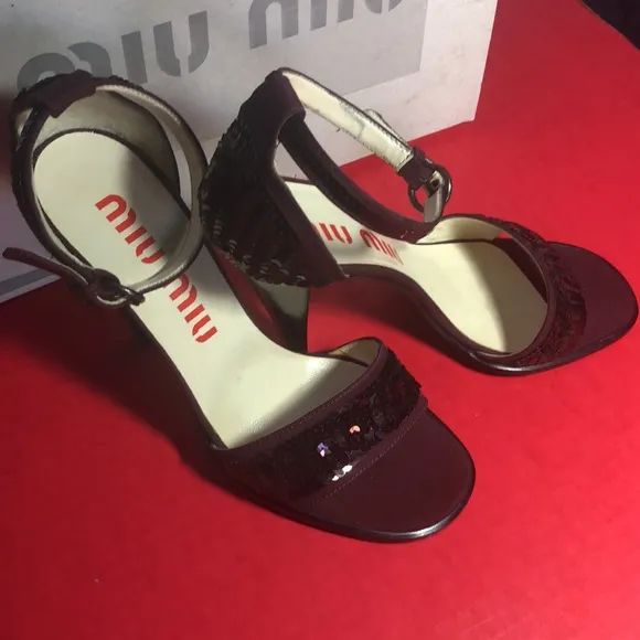 Miu Miu sequined heels. Size 38