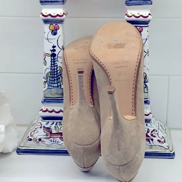 Miu Miu Suede Mocasin Heels