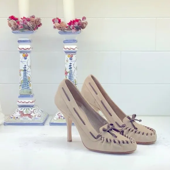 Miu Miu Suede Mocasin Heels