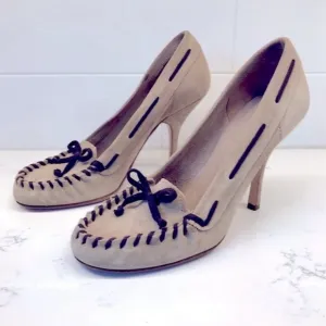 Miu Miu Suede Mocasin Heels