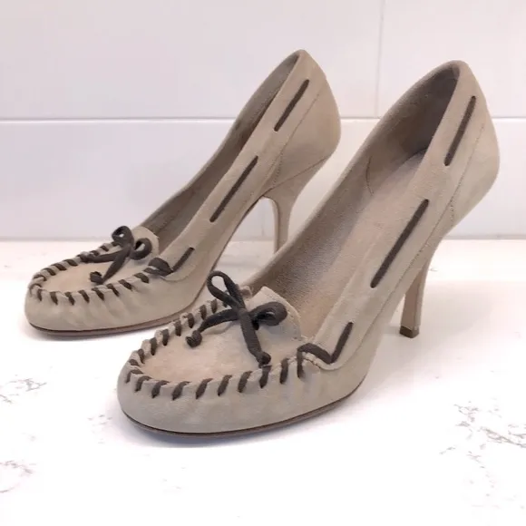 Miu Miu Suede Mocasin Heels