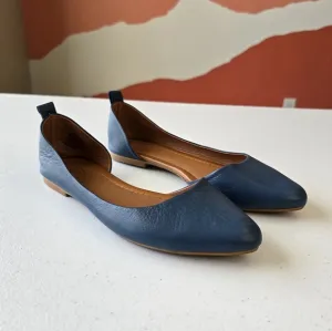 Miz Mooz Belinda Womens Blue Leather Slip On Ballet Flats Shoes 7.5-8