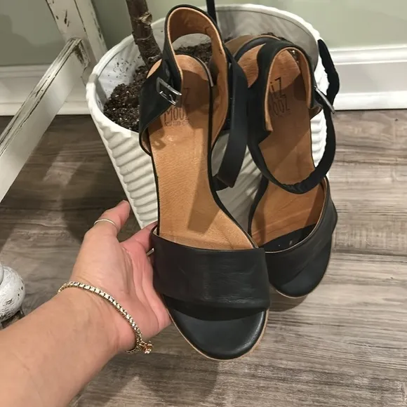 Miz Mooz Heeled Leather Sandals Size 41