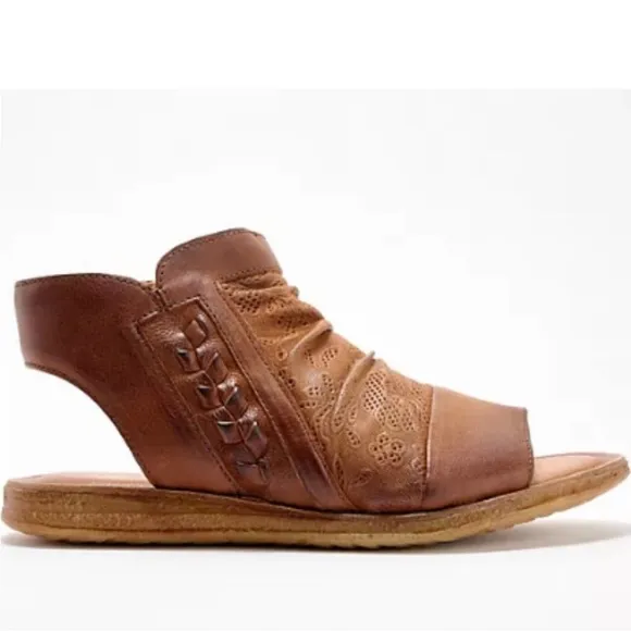 Miz Mooz Leather open toe Sandals Flaire Brandy 38 US 7.5-8