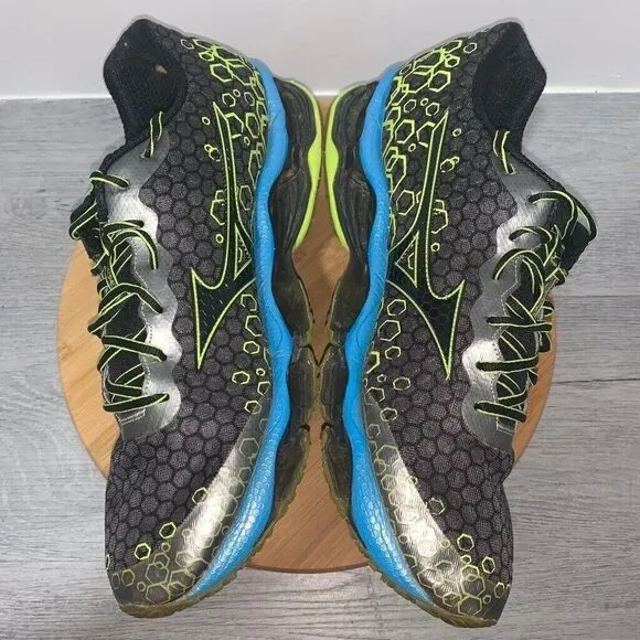 Mizuno Wave Prophecy 3 Men's Running Shoes Size 15 Black Green Sneakers *FLAWS
