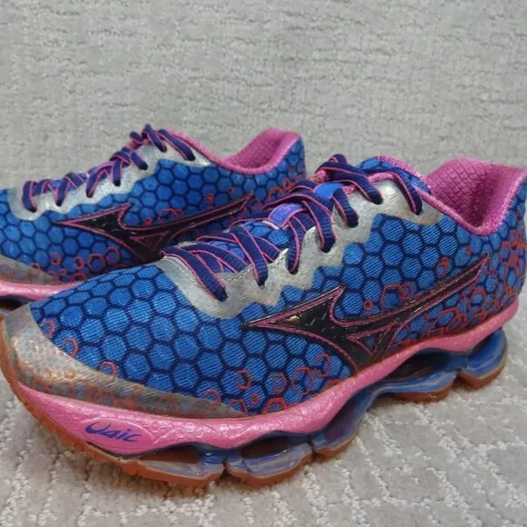 MIZUNO Wave Prophecy 3 Womens Size 6.5 Blue Pink Running Athletic Sneaker Shoes