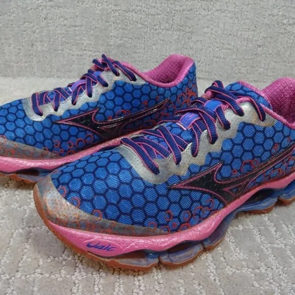 MIZUNO Wave Prophecy 3 Womens Size 6.5 Blue Pink Running Athletic Sneaker Shoes