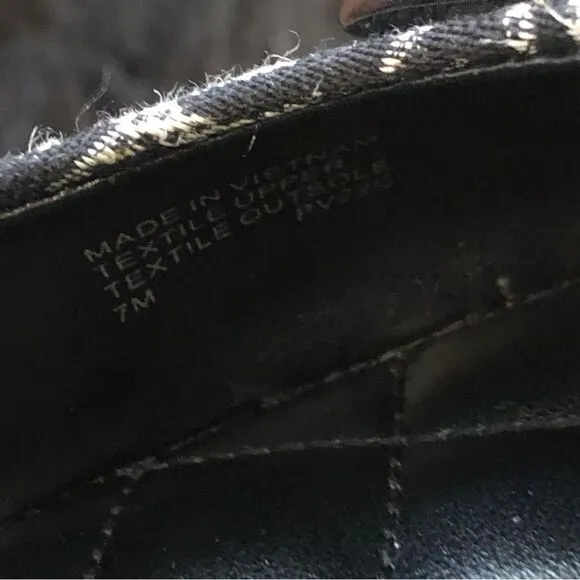 MK Michael Kors Black logo print flats loafers slip on shoes women’s 7