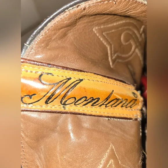Montana Leg Ostrich Skin Mens Boots, Size 9, Asking $210.00