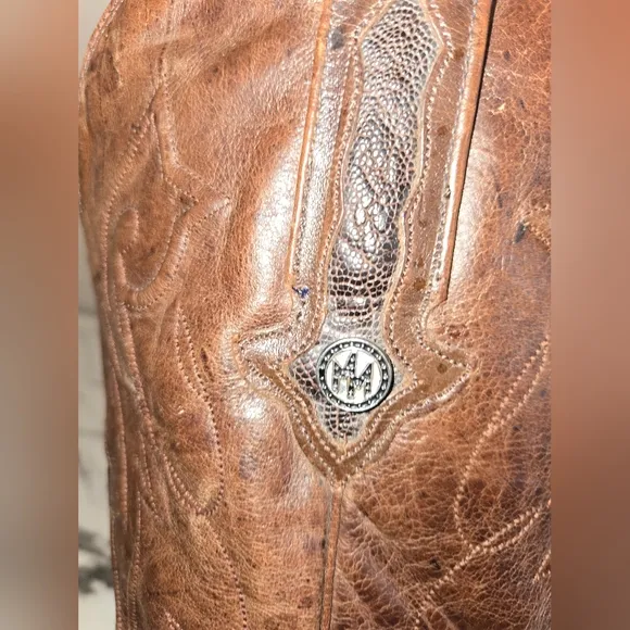 Montana Leg Ostrich Skin Mens Boots, Size 9, Asking $210.00