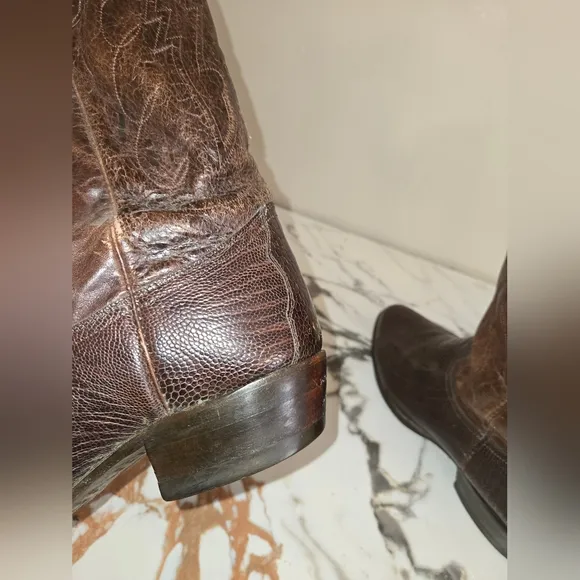 Montana Leg Ostrich Skin Mens Boots, Size 9, Asking $210.00