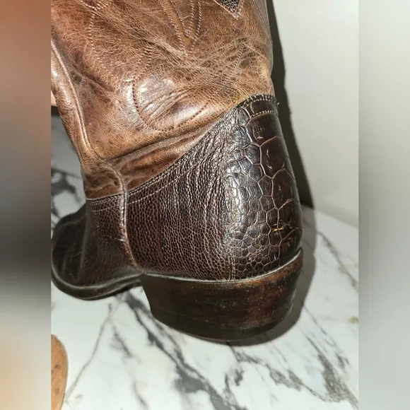 Montana Leg Ostrich Skin Mens Boots, Size 9, Asking $210.00