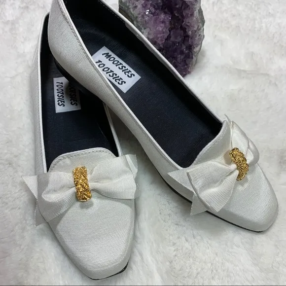 Mootsies Tootsies Vintage White Flats Size 7.5