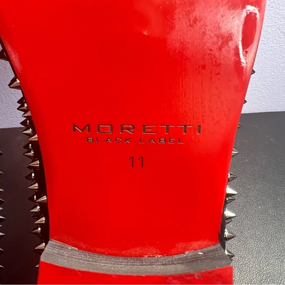 Moretti Black Black Label Sylvester Spiked Dress Shoes Size 11