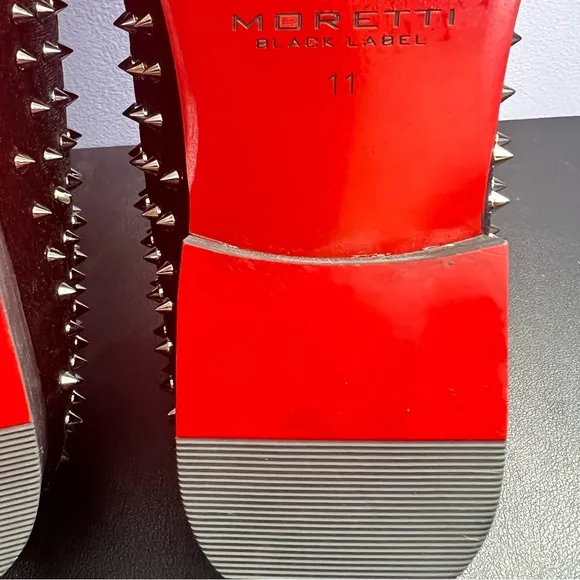 Moretti Black Black Label Sylvester Spiked Dress Shoes Size 11