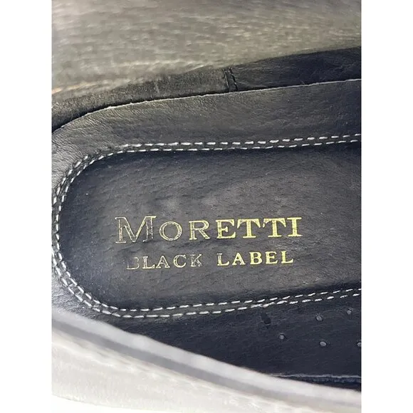 Moretti Black Label Glen Men's Black Leather Oxfords Size 12D SKU 6102