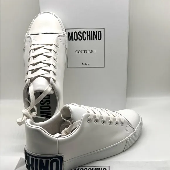 Moschino White Unisex Sneakers
