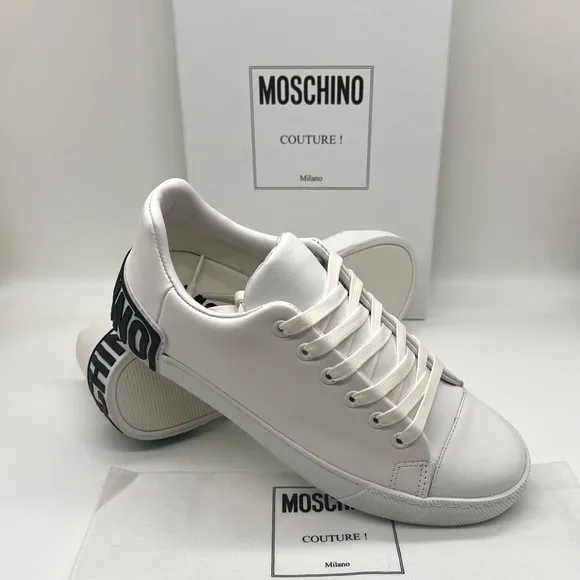 Moschino White Unisex Sneakers
