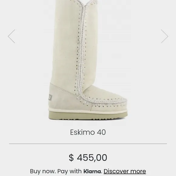 MOU Eskimo 40 boots size 6 vanilla color