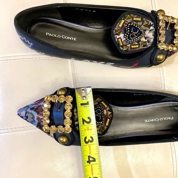 Mules flats Paolo Conte embellished Brocade  style mules shoes