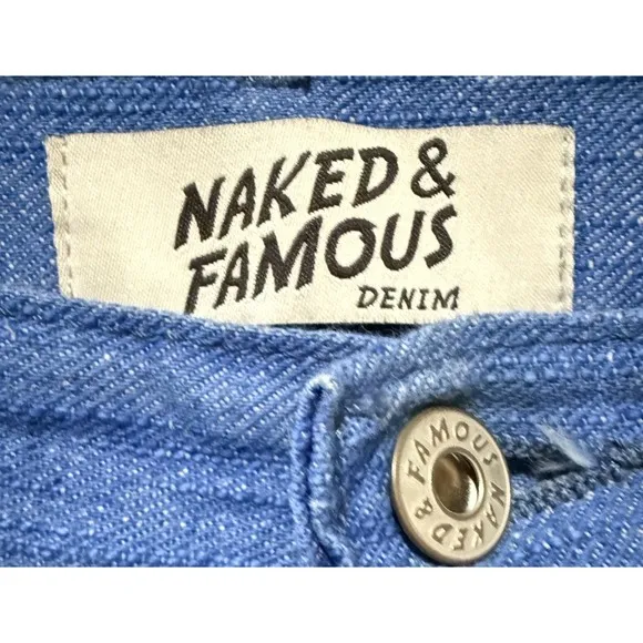 Naked &amp; Famous 12oz Japanese Denim Easy Guy Blue Storm Slub Mens Jeans 32x32 EUC