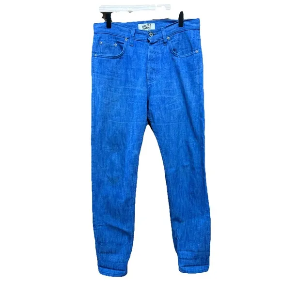 Naked &amp; Famous 12oz Japanese Denim Easy Guy Blue Storm Slub Mens Jeans 32x32 EUC