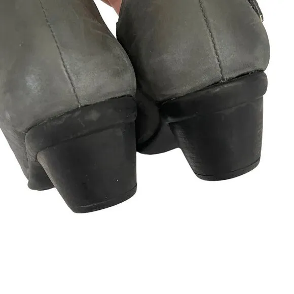 NAOT Leather Mary Jane Shoes Heel Gray 10