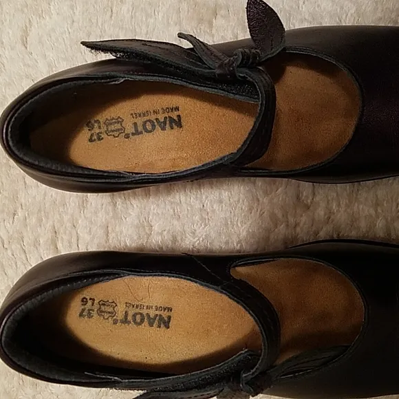 NAOT NEW PURPLE/ BROWN LEATHER MARY JANE SHOES SIZE  37