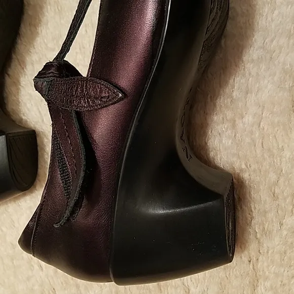 NAOT NEW PURPLE/ BROWN LEATHER MARY JANE SHOES SIZE  37