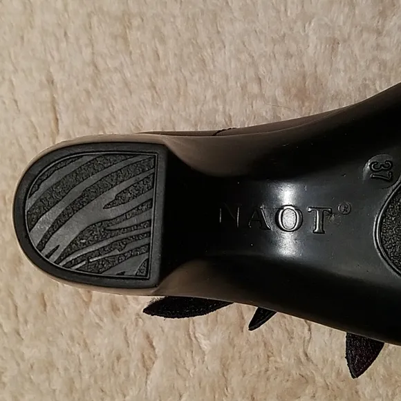 NAOT NEW PURPLE/ BROWN LEATHER MARY JANE SHOES SIZE  37