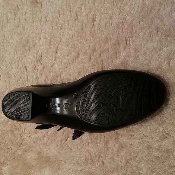 NAOT NEW PURPLE/ BROWN LEATHER MARY JANE SHOES SIZE  37