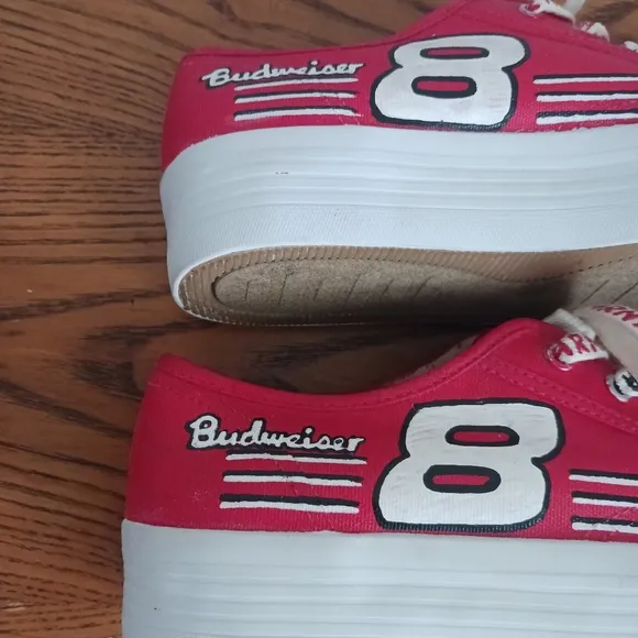 Nascar Sneakers Dale Earnhart Racing Red Sz 9 Red Lace Unisex